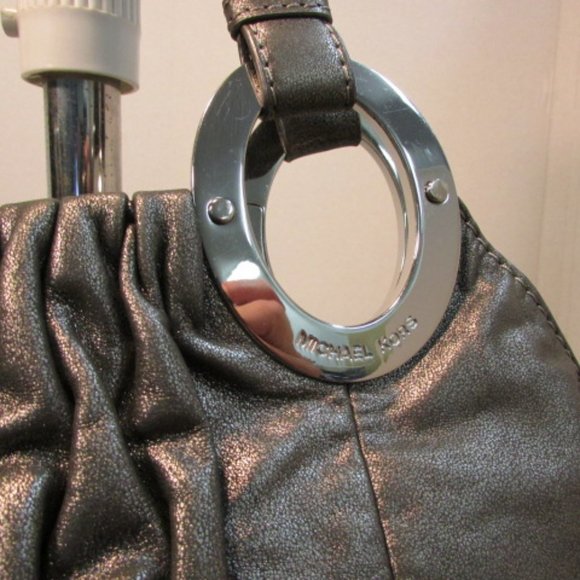 Michael Kors Steel Gray Leather Shoulder Bag - Picture 8 of 16